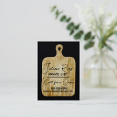 水彩シェフレストラン調理師カッティングボード 名刺 (スタンド正面)