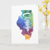 水彩シカゴ カード (黄色い花)