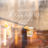 水彩シグネチャードリンク結婚のバー標識にしがみつく ウィンドウサイン (シート2)