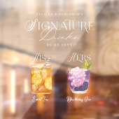 水彩シグネチャードリンク結婚のバー標識にしがみつく ウィンドウサイン (シート2)