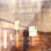 水彩シグネチャードリンク結婚のバー標識にしがみつく ウィンドウサイン (シート2)