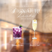 水彩シグネチャードリンク結婚ズのバー標識の付着 ウィンドウサイン (シート2)