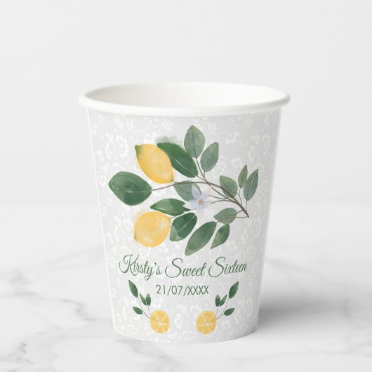 水彩シシリアレモンズSweet sixteen 紙コップ (正面)