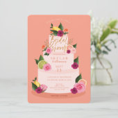 水彩シタスフローラ3ティエケーキブライダルシャワー 招待状 (スタンド正面)