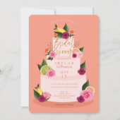 水彩シタスフローラ3ティエケーキブライダルシャワー 招待状 (正面)