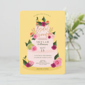 水彩シタスフローラ3ティエケーキブライダルシャワー 招待状 (スタンド正面)