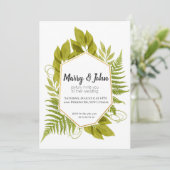 水彩シダとユーカリのゴールデンフレーム サンキューカード (スタンド正面)