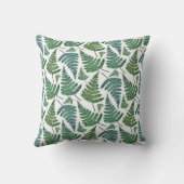 水彩シダ枕。夏モダン植物学 クッション (裏面)