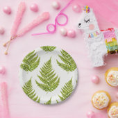 水彩シダ模様 ペーパープレート (パーティー)