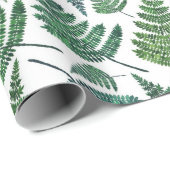 水彩シダ模様。夏モダン植物学 ラッピングペーパー (ロールコーナー)