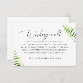 水彩シダ。グリーン結婚リーの願いは順調だ エンクロージャーカード (正面/裏面)