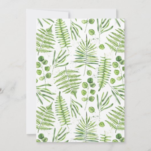 水彩シダ&ユーカリプタスフレームバースデーパーティー 招待状 (裏面)