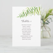 水彩シダ。緑結婚の座席表 招待状 (スタンド正面)