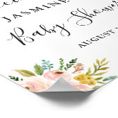 水彩シックなフローラベビーシャワー歓迎サイン ポスター (角)