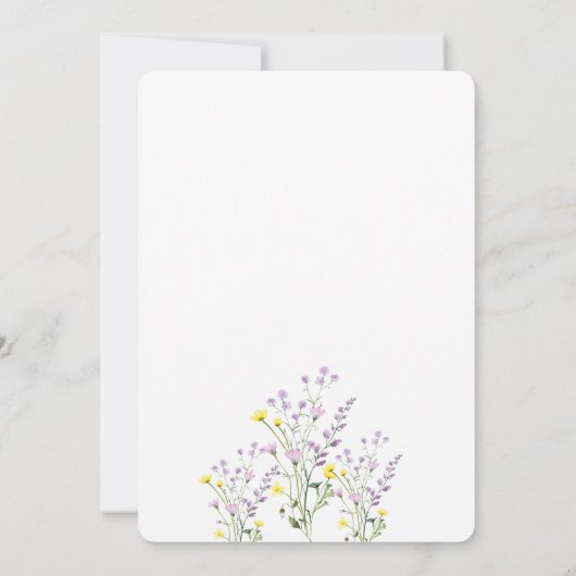 水彩シックなワイルドフラワー結婚ズ 招待状 (裏面)