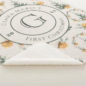 水彩シック冬"ベビーの初めてのクリスマス" シェルパブランケット (3/4)