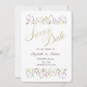 水彩シック野草 セーブザデート (正面)