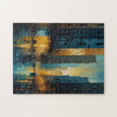 水彩シティスケープパズル抽象芸術アーバンジグソー ジグソーパズル (横)