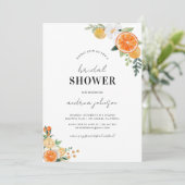 水彩シトラスフローラブロッサムブライダルシャワー 招待状 (スタンド正面)