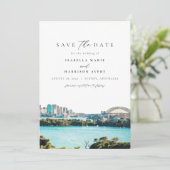 水彩シドニーオーストラリアスカイラインセーブザデート 招待状 (スタンド正面)