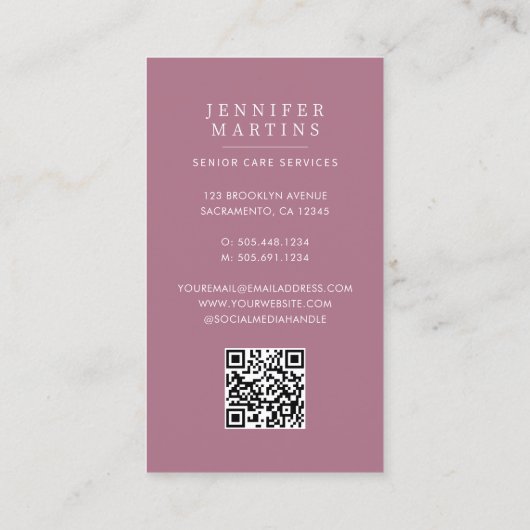 水彩シニア気にサービスQRコード 名刺 (裏面)