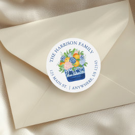 水彩シノワセリーマンダリンクリスマスアドレス ラウンドシール