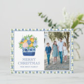 水彩シノワセリーマンダリンクリスマスフォト シーズンカード (スタンド正面)