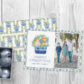 水彩シノワセリーマンダリンクリスマスフォト シーズンカード