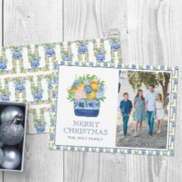 水彩シノワセリーマンダリンクリスマスフォト シーズンカード