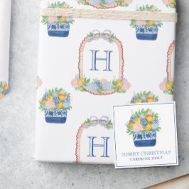 水彩シノワセリーマンダリンクリスマスプレゼント ノートカード