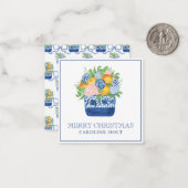 水彩シノワセリーマンダリンクリスマスプレゼント ノートカード (正面/裏面インサイチュ)