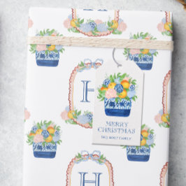 水彩シノワセリーマンダリンクリスマス ギフトタグ