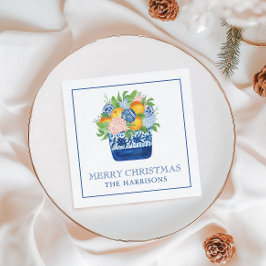 水彩シノワセリーマンダリンクリスマス スタンダードカクテルナプキン