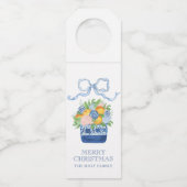 水彩シノワセリーマンダリンクリスマス ボトルネックタグ (正面)