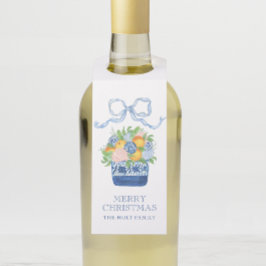 水彩シノワセリーマンダリンクリスマス ボトルネックタグ