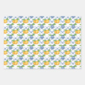 水彩シノワセリーマンダリン&アジサイ ラッピングペーパーシート (正面3)