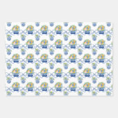 水彩シノワセリーマンダリン&アジサイ ラッピングペーパーシート (正面2)