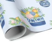 水彩シノワセリーマンダリン&アジサイ ラッピングペーパー (ロールコーナー)