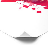 水彩シベリアのハスキーカラフルアート ポスター (コーナー)