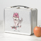 水彩シベリアハスキー金属弁当箱 メタルランチボックス (インサイチュ)