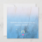 水彩シモダンャンパンガラス婚約 招待状 (裏面)