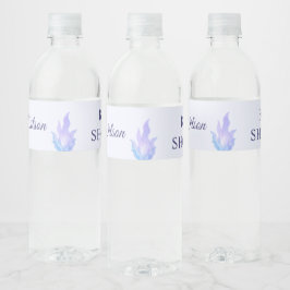 水彩シャチのベビーシャワー ペットボトルラベル