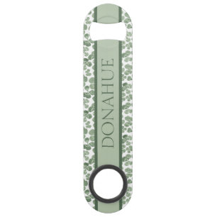 水彩シャムロッククローバーパターン（の模様が）ある スピード栓抜き