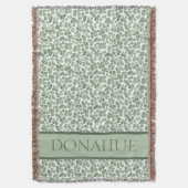 水彩シャムロッククローバーパターン(の模様が)ある スローブランケット (正面縦)