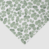 水彩シャムロックサンパトリックのクローバーパターン(の模様が)ある 薄葉紙 (詳細)
