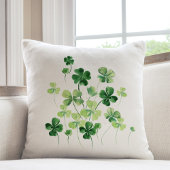 水彩シャムロックハートクローバーフラワー クッション
