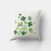 水彩シャムロックハートクローバーフラワー クッション (裏面)