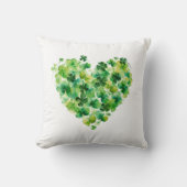 水彩シャムロックハートクローバーフラワー クッション (正面)