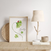 水彩シャムロックラッキー ポスター