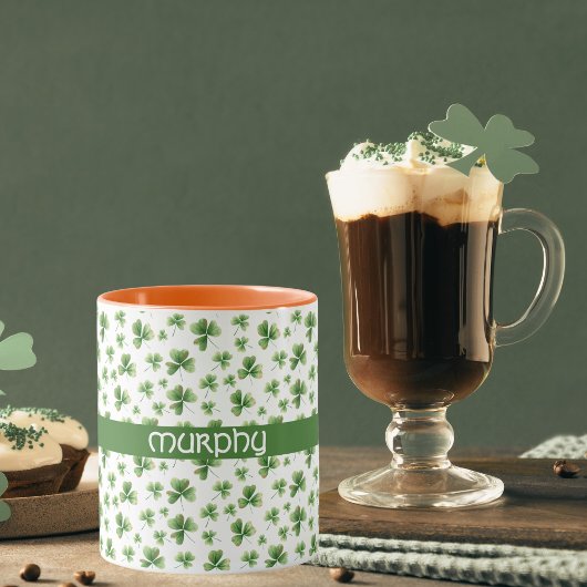 水彩シャムロック聖パトリックの日の姓 マグカップ